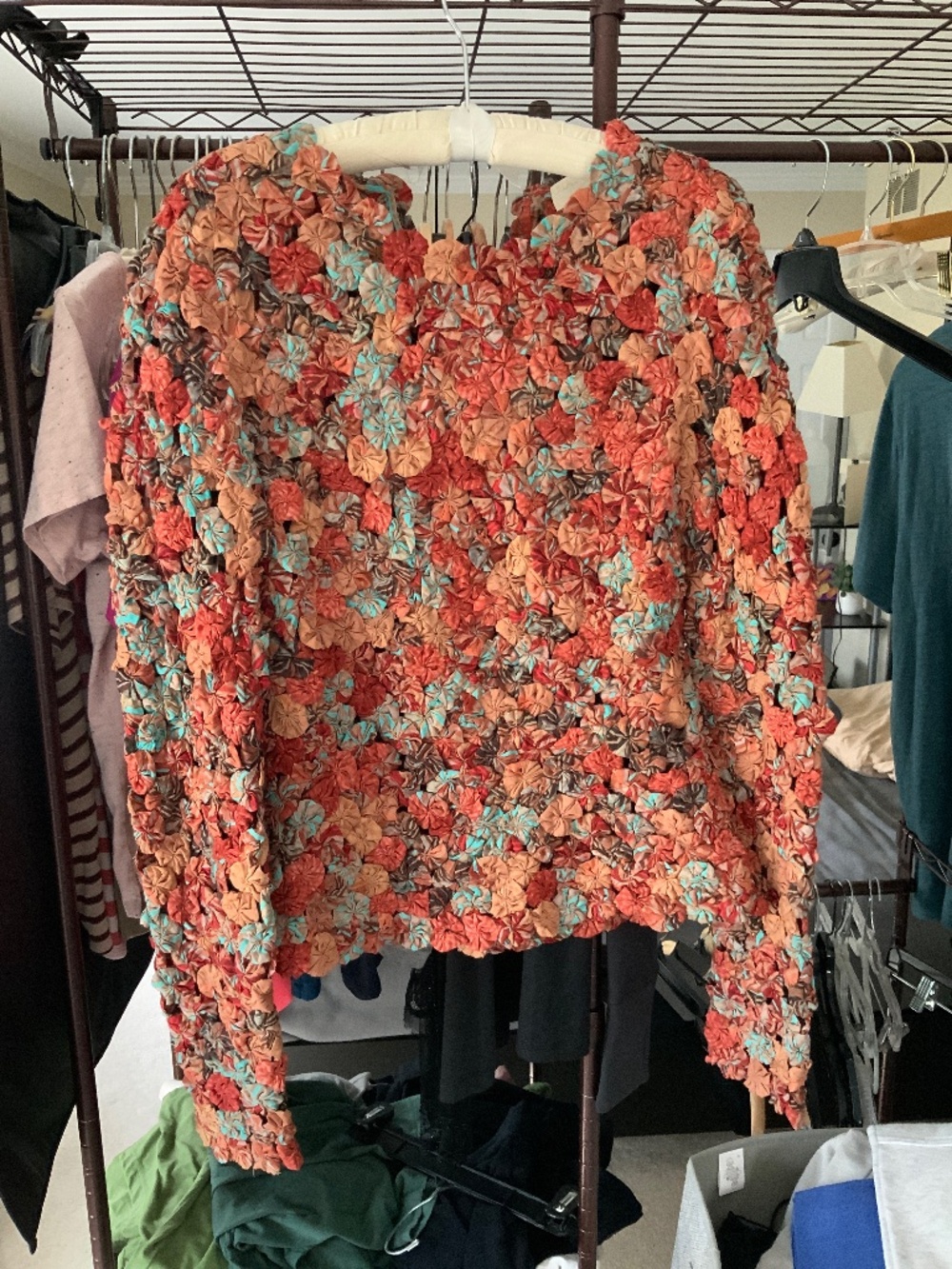 Open knit women’s large multicolor top